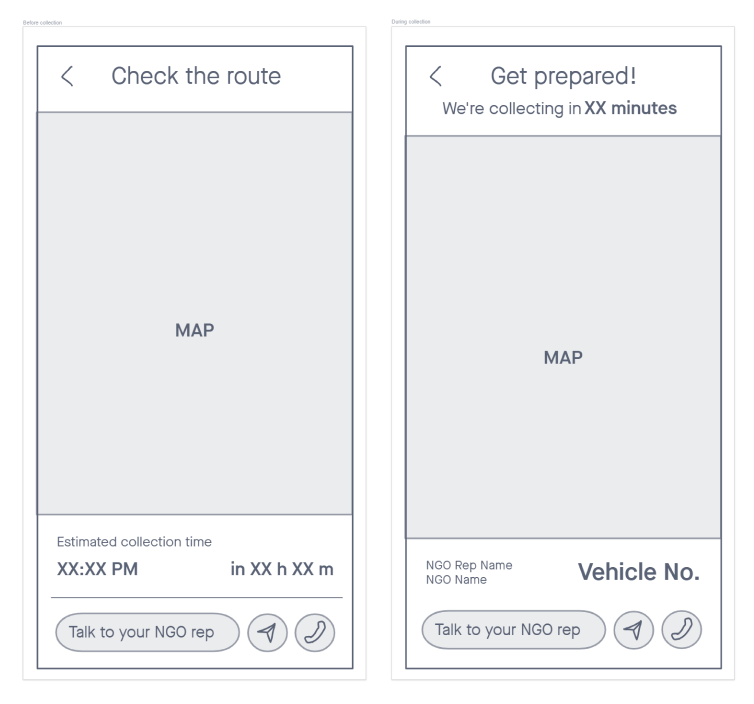 Map showing NGO's collection drive route